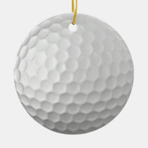 White Dimpled Golf Ball Texture Ceramic Ornament