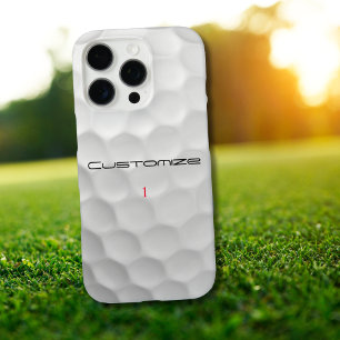 White Dimpled Golf Ball Texture Custom Name Number iPhone 16 Pro Case