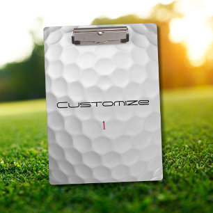 White Dimpled Golf Ball Texture Custom Name Number Clipboard
