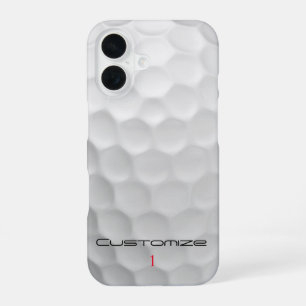 White Dimpled Golf Ball Texture Custom Name Number iPhone 16 Case