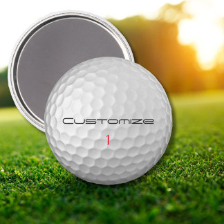White Dimpled Golf Ball Texture Custom Name Number Magnet