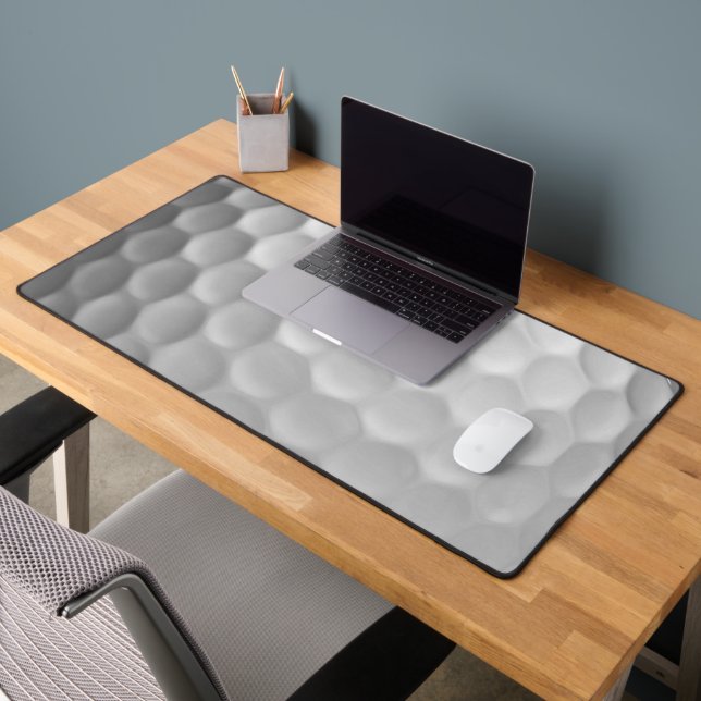 White Dimpled Golf Ball Texture Desk Mat (Office 2)