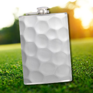 White Dimpled Golf Ball Texture Hip Flask