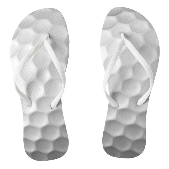 White Dimpled Golf Ball Texture Thongs (Footbed)