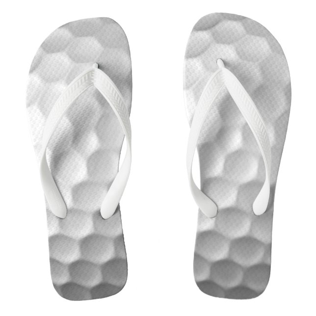 White Dimpled Golf Ball Texture Thongs (Footbed)