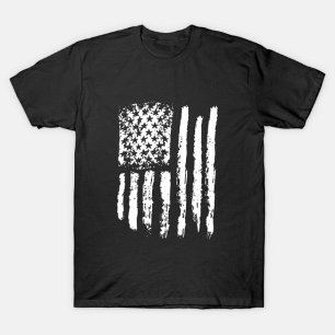 White Distressed American Flag T-Shirt