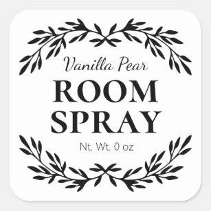 White DIY Room Spray Labels