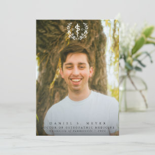 White Doctor of Osteopathic Medicine Graduation Announcement