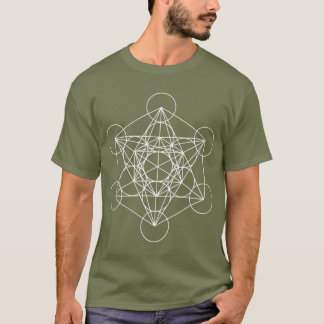 White Dodecahedron Sacred Geometry T-Shirt