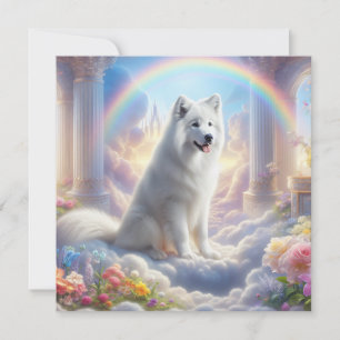 White Dog at Rainbow Bridge in Heaven Art