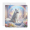 White Dog at Rainbow Bridge in Heaven Art