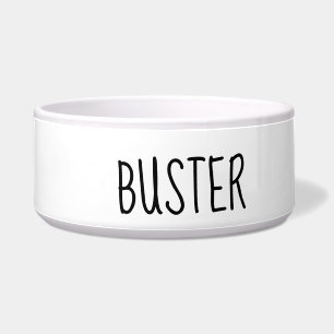 White Dog Bowl Name Black Text