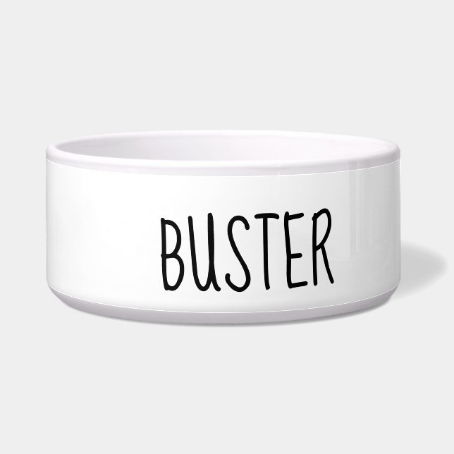 White Dog Bowl Name Black Text (Right)