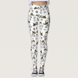 White Dog Cartoon Leggings