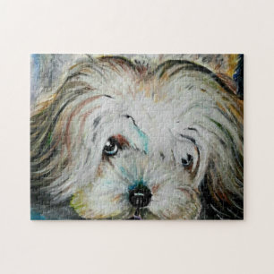 White Dog Jigsaw Puzzle Pets Love - Expectation