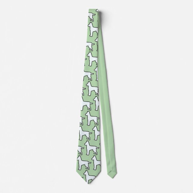 White Dog Mint Green Tie (Front)