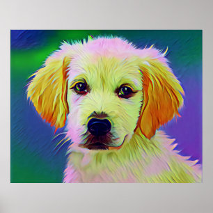 White Dog Painting Artwork-28740 Poster