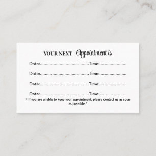  White Dog Paw on black Pet Grooming Service  Appointment Card