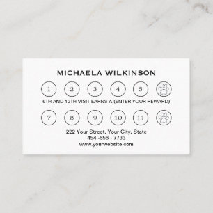 White Dog Paw on black Pet Grooming Service Loyalty Card