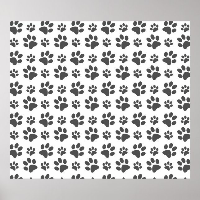 White dog paw print pattern (Front)