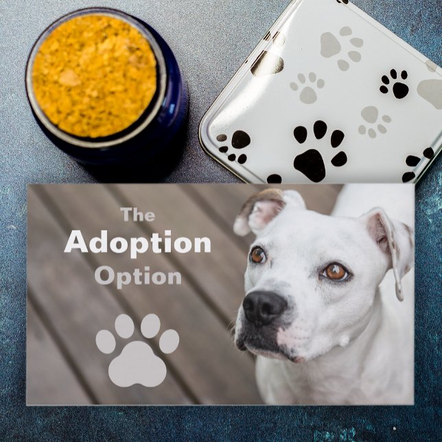 White Dog Pet Rescue or Veterinarian Business Card (A perfect business card for those in animal welfare care.)