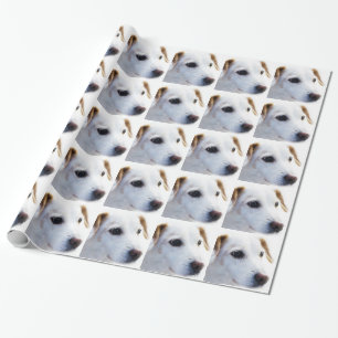 White Dog with Faithful Eyes, Animal Pets Dogs BFF Wrapping Paper