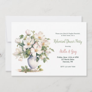 White Dogwood Arrangement Invitation