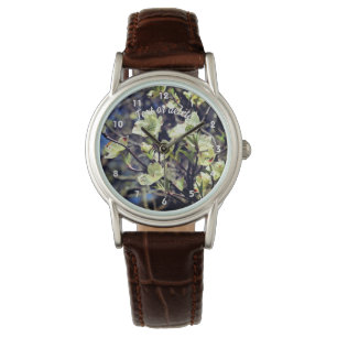 White Dogwood Flower Blossoms Personalised  Watch