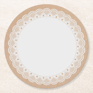 White Doily Look Paper Coasters