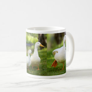 White domesticated duck coffee mug