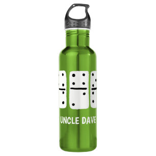 White Dominoes with Black Dots Personalised 710 Ml Water Bottle