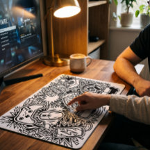 White Doodle Art Gaming Icons