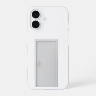 White door with smart door lock iPhone 16 case
