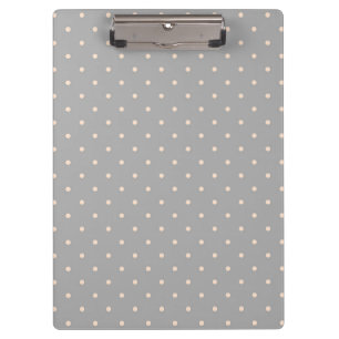 White Dot Grey Background Elegant Polka Dot Dotted Clipboard