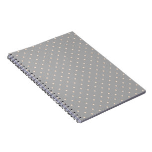 White Dot Grey Background Elegant Polka Dot Dotted Notebook