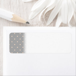 White Dot Grey Background Elegant Polka Dot Dotted Return Address Label