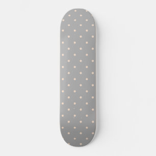 White Dot Grey Background Elegant Polka Dot Dotted Skateboard