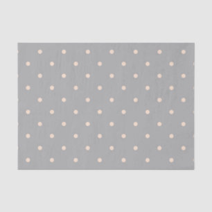 White Dot Grey Background Elegant Polka Dot Dotted Tissue Paper