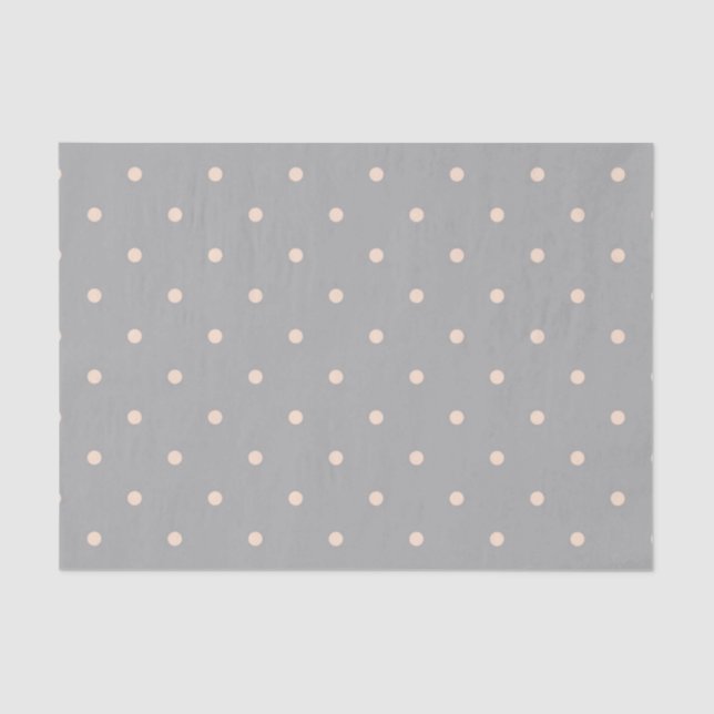 White Dot Grey Background Elegant Polka Dot Dotted Tissue Paper (Front)