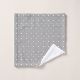 White Dot Grey Background Elegant Polka Dot Dotted Wash Cloth