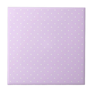 White Dot Pink Background Elegant Polka Dot Dotted Ceramic Tile