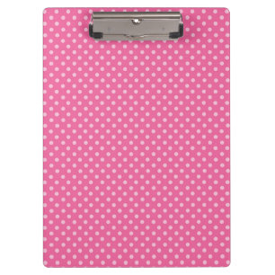 White Dot Pink Background Elegant Polka Dot Dotted Clipboard