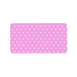 White Dot Pink Background Elegant Polka Dot Dotted Label