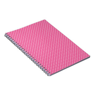 White Dot Pink Background Elegant Polka Dot Dotted Notebook