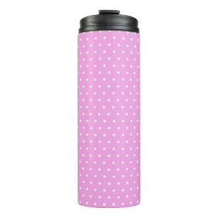 White Dot Pink Background Elegant Polka Dot Dotted Thermal Tumbler