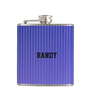 White dots blue pattern hip flask