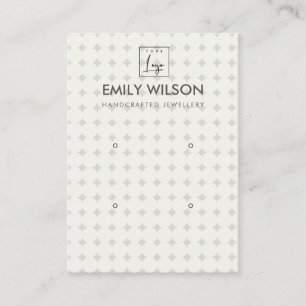  WHITE DOTS CIRCLE PATTERN 2 EARRING DISPLAY LOGO BUSINESS CARD
