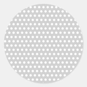 White Dots on Light Grey Classic Round Sticker