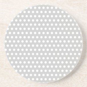 White Dots on Light Grey Coaster