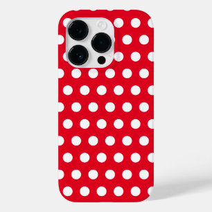 White Dots On Red Custom Colours Case-Mate iPhone 14 Pro Case
